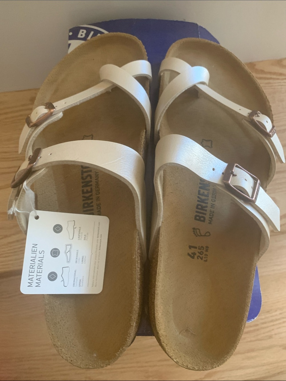 NWT Birkenstock White Double-Strap Cork Footbed Sandals